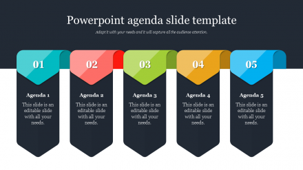 Multi-Color PowerPoint Agenda Slide Template Design