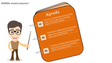 Free - Orange Color Powerpoint Agenda Slide Template