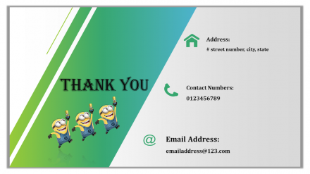 Free - Suitable Thank You For PPT Slide Presentation Template