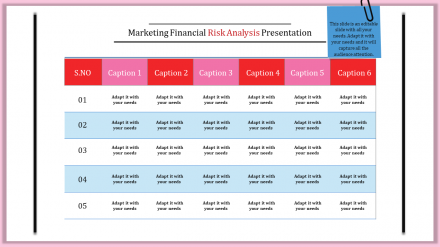 Free - Creative Risk Management PPT Template-Table Model