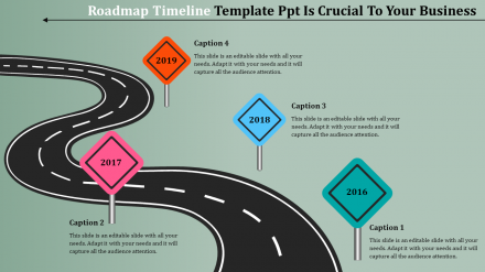 Creative Roadmap Timeline Template Presentation Design