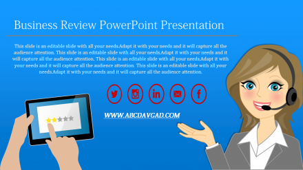 Business Review Template PowerPoint Slide
