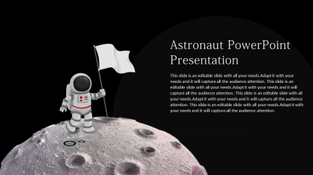Astronaut PowerPoint Template Slide Design