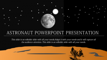 Awesome Astronaut PowerPoint Template Slide Design
