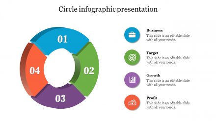 Multicolor 3D Circle Diagram PowerPoint Design Template