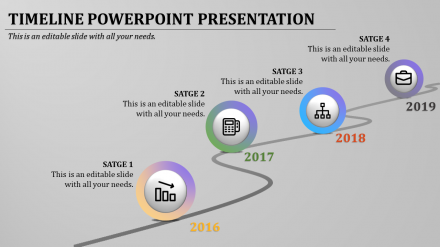 Free - Amazing Timeline Presentation Template With Four Node