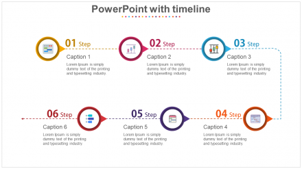 Creative PowerPoint With Timeline Presentation-Six Node