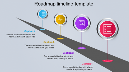 Roadmap Timeline Template-Diagonal Model