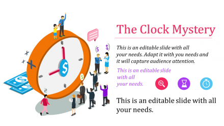 Free - Download Attractive Clock PowerPoint Template Presenation