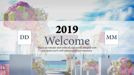 Welcome Presentation Templates With Floral Background