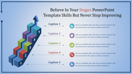 Stage Powerpoint Template-steps With Arrow	