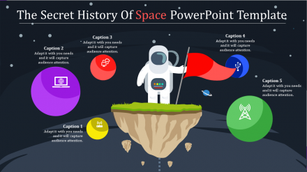 Space PowerPoint Template Presentation With Dark Background