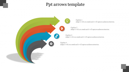  PPT Arrow Template - Curved Arrow Shapes