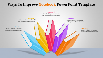 Effective Notebook PowerPoint Template With Five Node