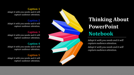 PowerPoint Notebook Slide Designs-Five Stage