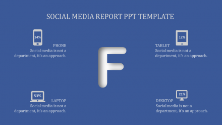 Awesome Report PPT Template For Social Media-Four Node