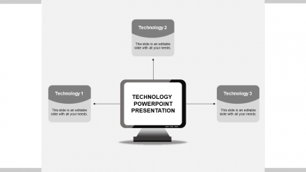 Simple Technology PowerPoint Templates Designs-Three Node