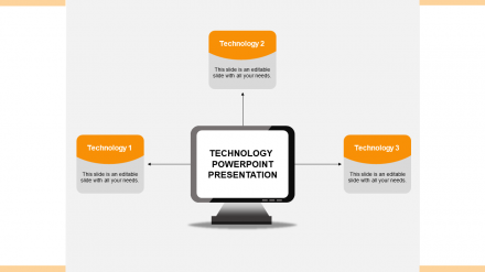 Simple Technology PowerPoint Templates In Orange Color