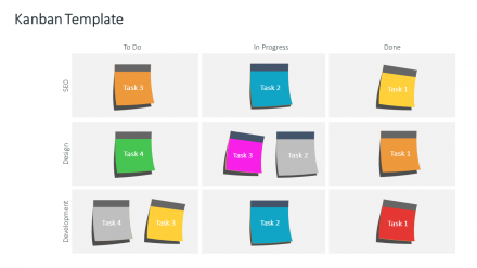 Free - Multicolor Kanban PowerPoint Template 