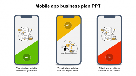 Creative Mobile App Business Plan PPT Template