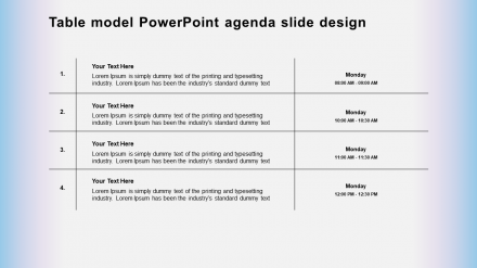 Attractive PowerPoint Presentation Agenda Slide Template