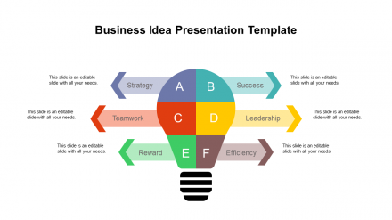 Multicolor Business Idea Presentation Template-Bulb Model