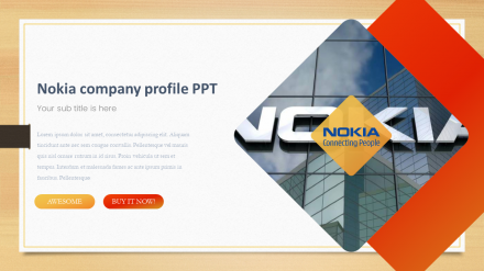 Professional Nokia Company Profile PPT Template Slide