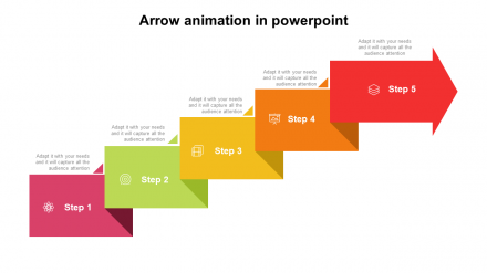 Attractive Arrow Animation In PowerPoint Slides Design