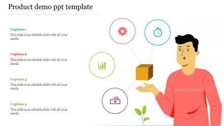 Best Product Demo PPT Template Design With Four Icons