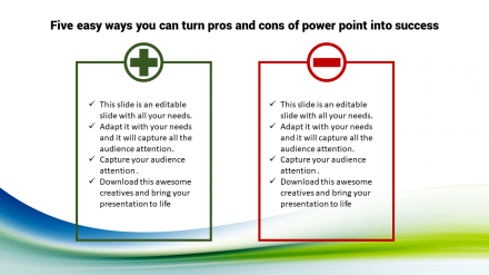Free - Attractive Pros And Cons Of PowerPoint Template Slide