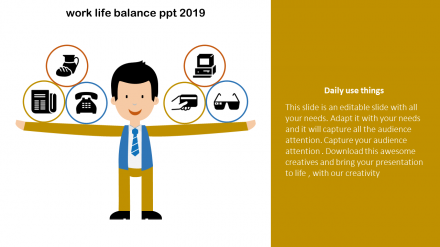 Daily Used Work-Life Balance PPT Template For Presentation