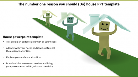 Three Noded House PPT Template Presentation Slide