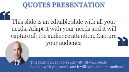 Our Predesigned PowerPoint Quote Template Presentation