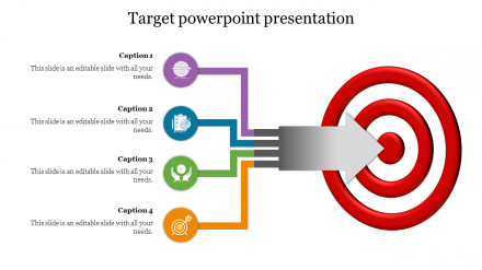 Four Node Multiplexed Target Template PowerPoint Slide