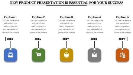Free - Timeline PowerPoint New Product Presentation Template
