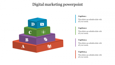 Four Stages Digital Marketing PowerPoint Presentation Slide