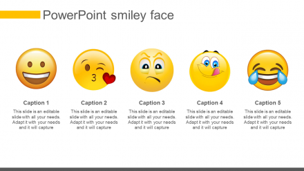 Attractive PowerPoint Smiley Face Template With Emojis