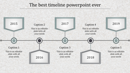 Amazing PowerPoint With Timeline In Grey Color Model