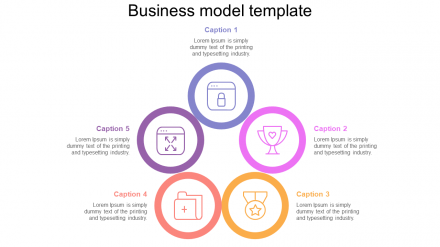 Alluring Business Model PPT Circular Design Slides