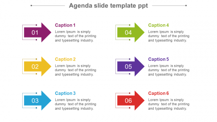Agenda Slide Template PPT-Arrow Model Presentation
