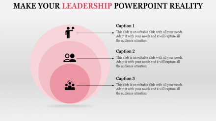 Leadership PowerPoint With Three Levels Presentation Slide