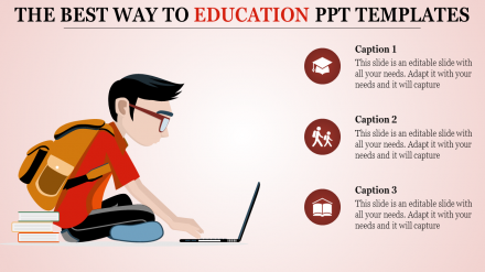 Creative Education PPT Templates Slide Design-Three Node