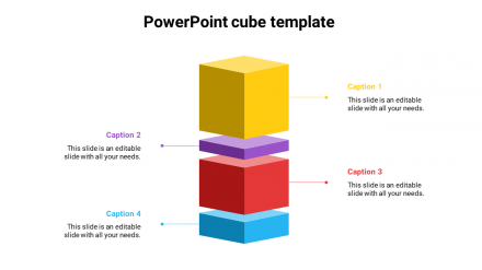 Editable PowerPoint Cube Template Design With Four Node
