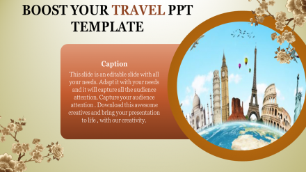 Free - Elegant Travel PPT Template Slide Design With One Node