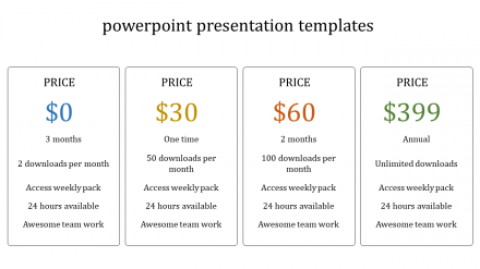 Best Pricing Table PowerPoint Presentation Templates
