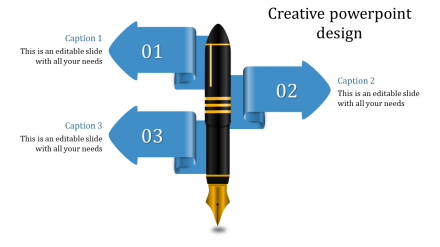 Stunning Creative PowerPoint Design With Three Nodes Slide