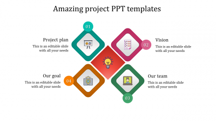 Amazing Project Presentation Template With Multicolor Model