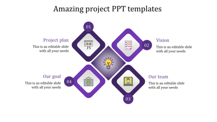 Best Project Presentation Template - Purple Color Model