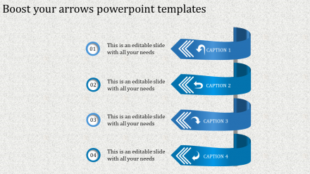 Customized PPT Arrows Templates Design With Four Node