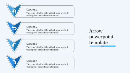 Arrow PowerPoint Template With Blue Color Arrow Slide